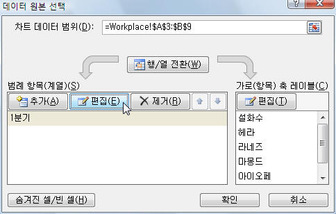데이터 원본 선택 대화상자