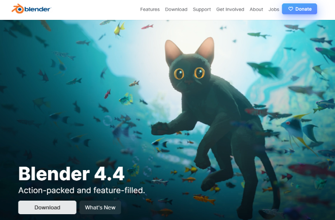 blender 홈페이지 접속 화면
