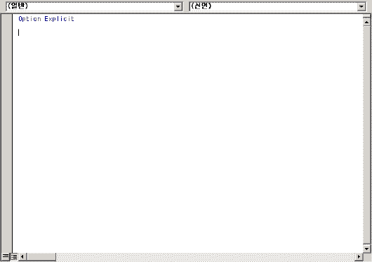 Visual Basic Editor의 코드창
