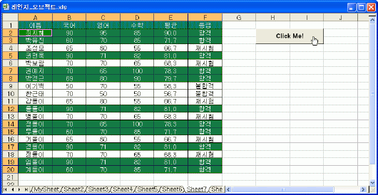 원하는 결과에 서식이 지정된 모습