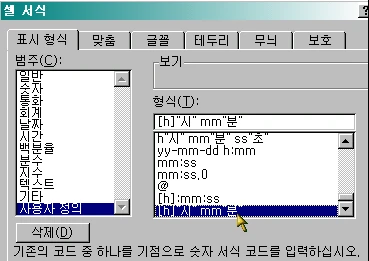 사용자 정의 서식Ⅲ 예제 화면 1