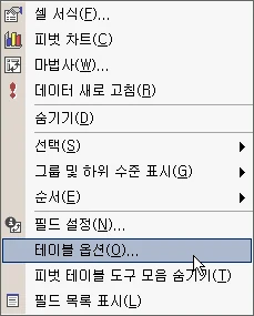 피벗 테이블 확장하기 & 확장 못하게 하기 예제 화면 1
