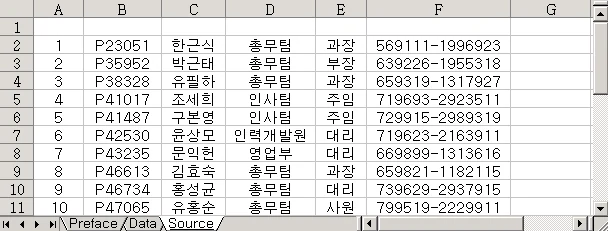 VLOOKUP 함수 응용 예제 예제 화면 3