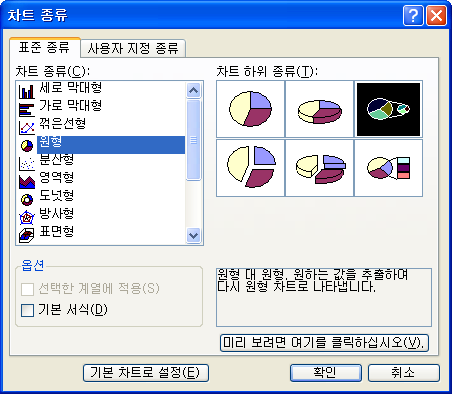 사용자 지정으로 분할한 파이 차트