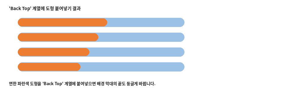 Back Top 계열에 연한 파란색 둥근 도형을 붙여넣은 결과