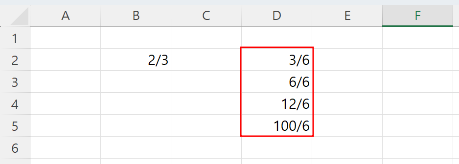 셀 서식 대화상자에서 분수 단순화 방지 설정
