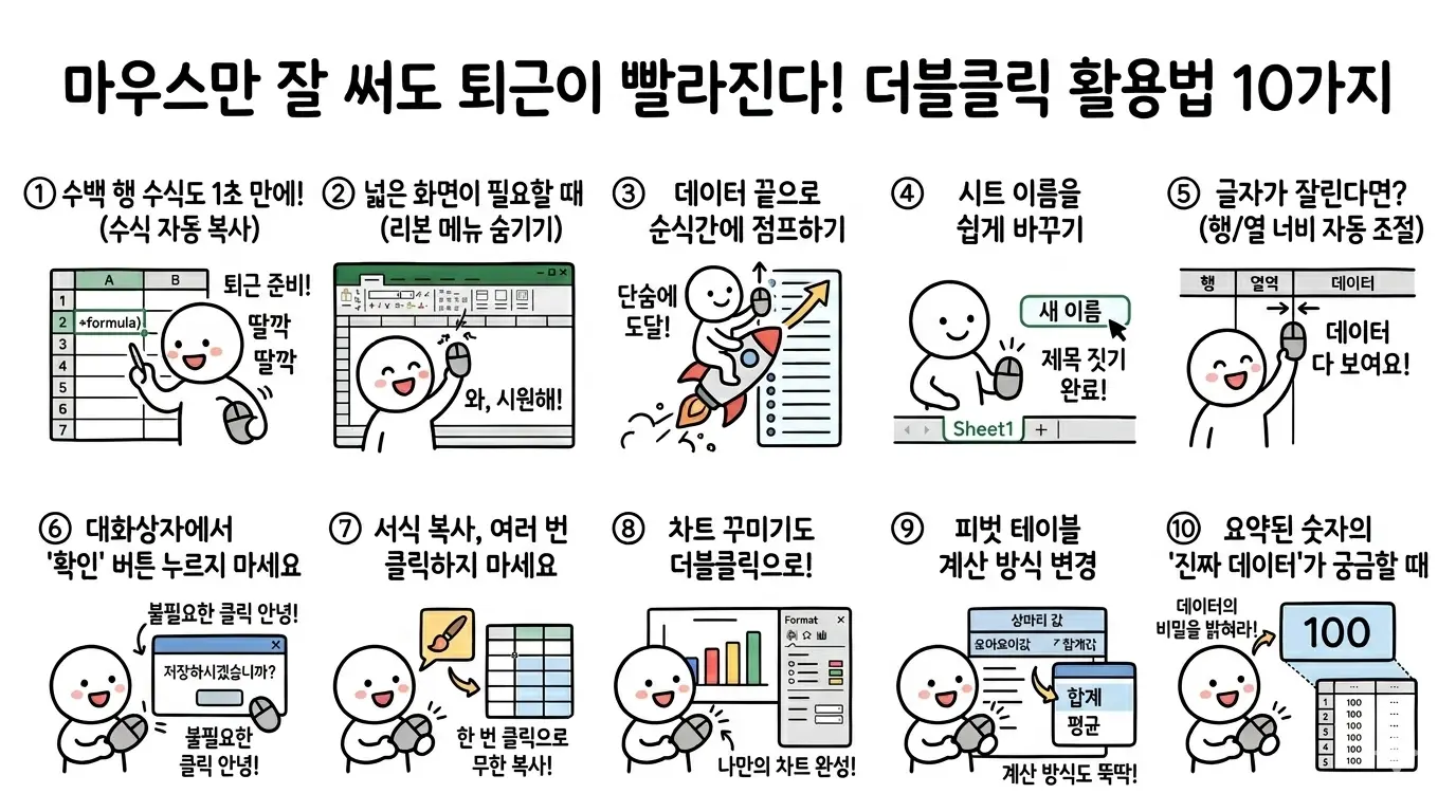 엑셀 더블클릭 활용 예시 이미지