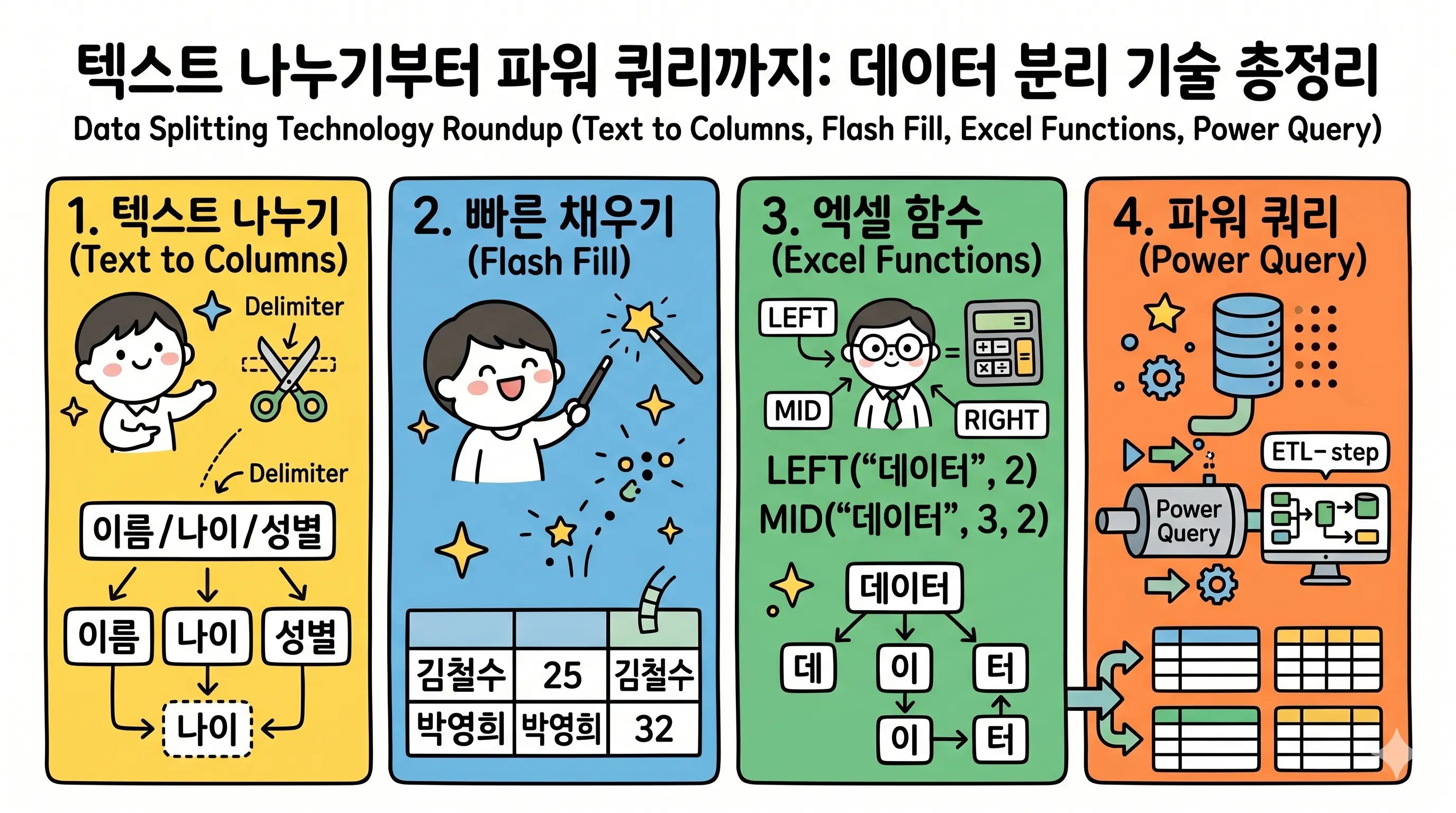 다양한 엑셀 도구를 활용한 데이터 전처리 자동화 이미지