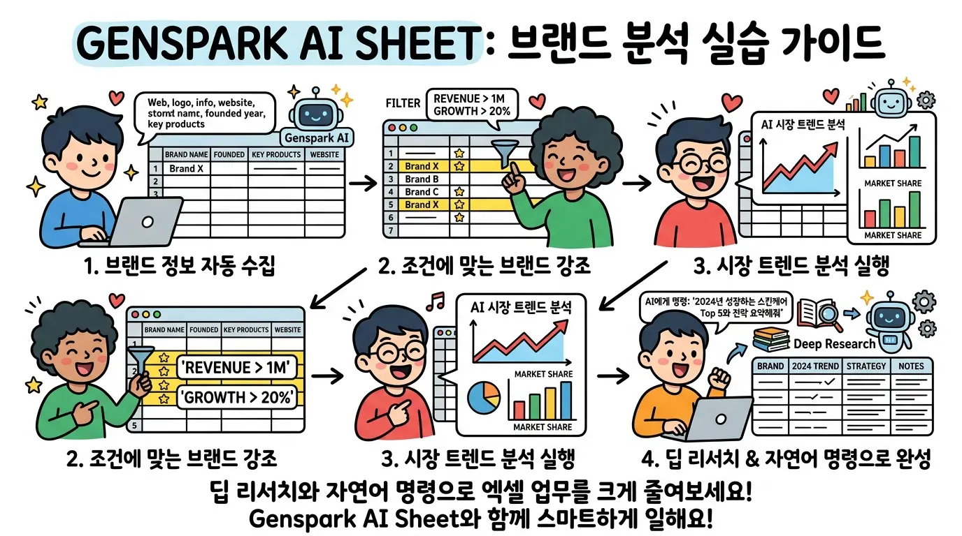 젠스파크 AI 시트 활용 화면