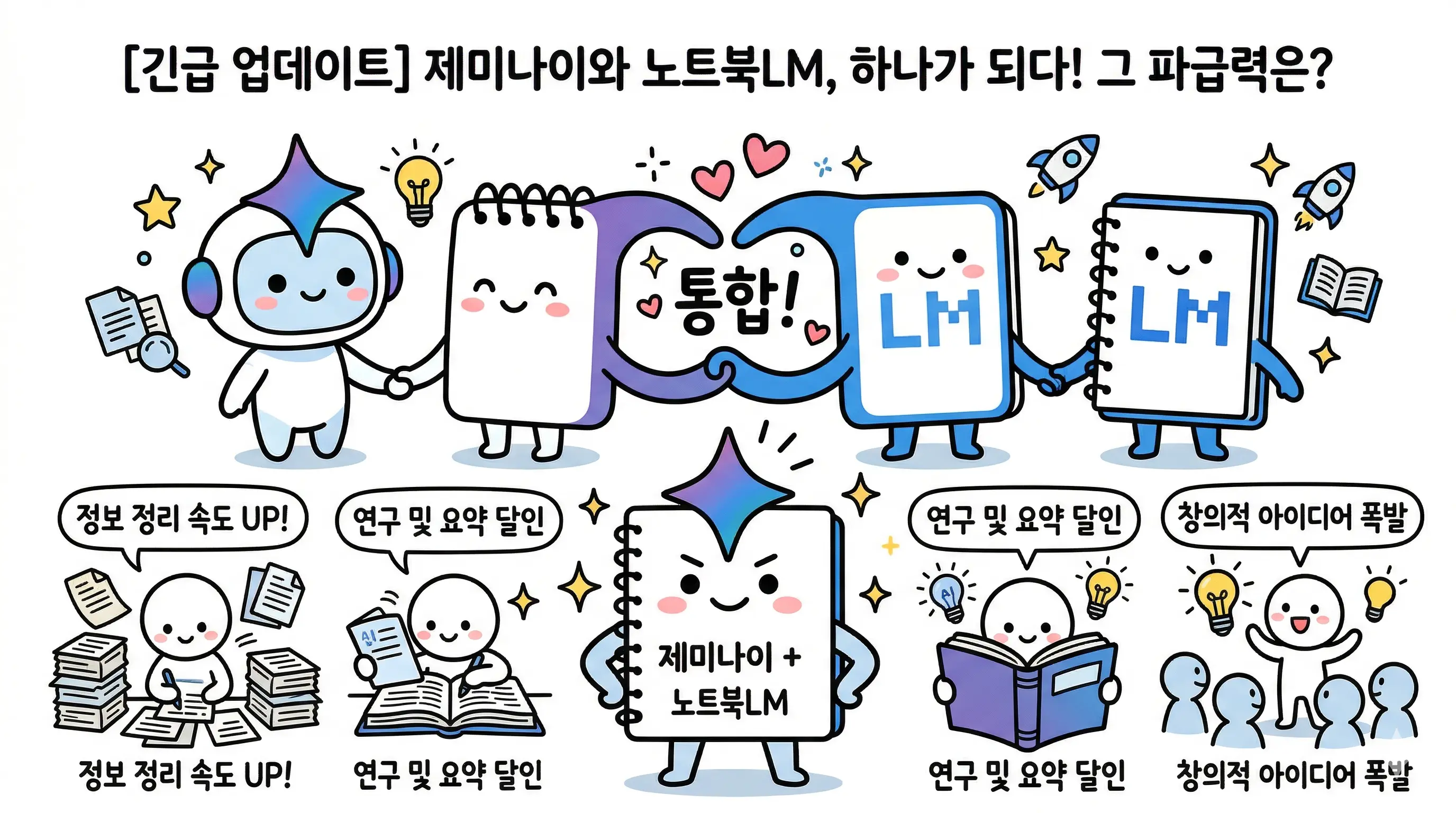 구글 제미나이 사이드바의 노트북 기능 추가 및 노트북LM 연동 화면