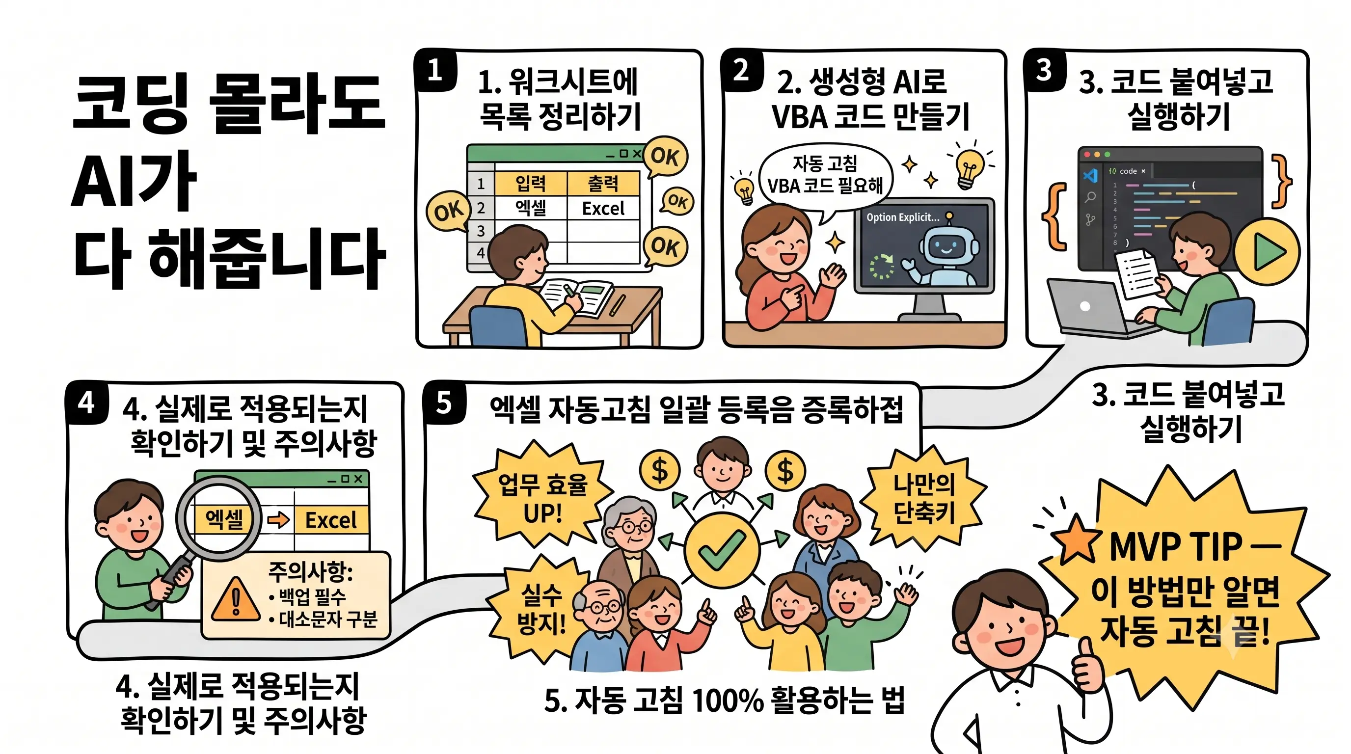 엑셀 자동 고침 목록을 VBA와 생성형 AI로 일괄 등록하는 방법