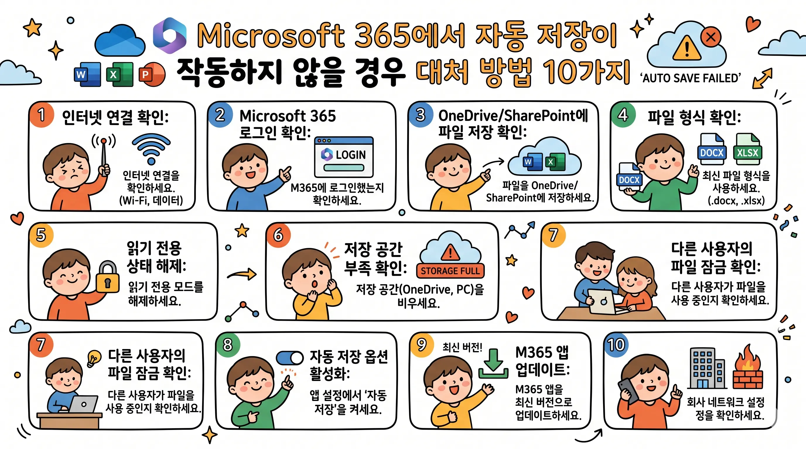 M365 자동 저장 기능 가이드 이미지